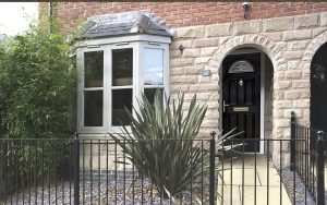 Black composite door installation