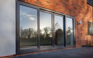 Black aluminium sliding patio door
