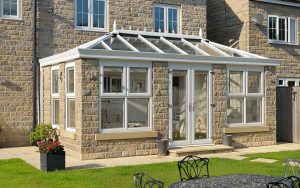 White uPVC orangery installation