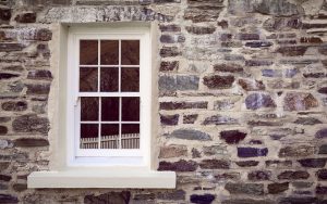 White uPVC sliding sash window
