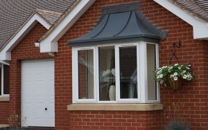 White uPVC bay window