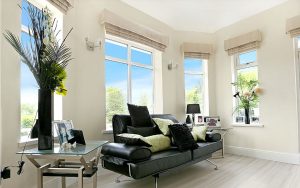 uPVC white casement windows interior view