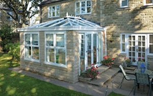 White uPVC orangery installation