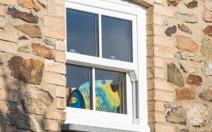 White uPVC Vertical sliding window